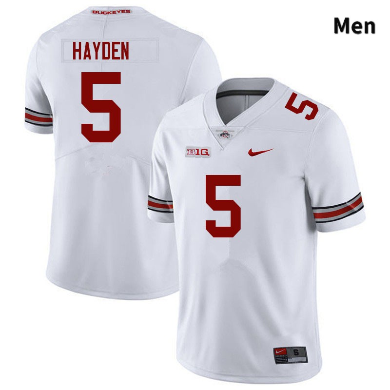 Ohio State Buckeyes Dallan Hayden Men's #5 White Authentic Stitched College Football Jersey